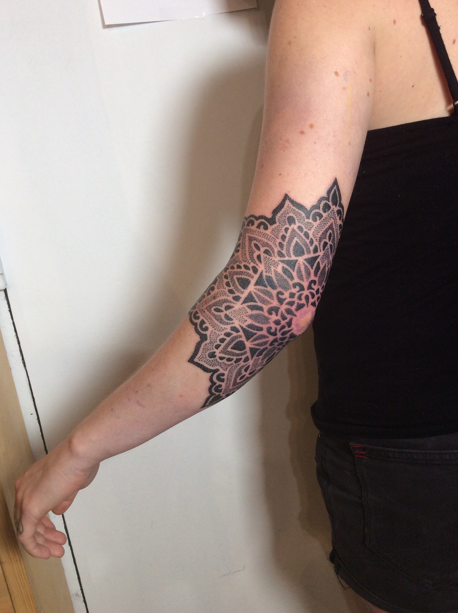 Tattoo tagged with: elbow, flower, mandala | inked-app.com